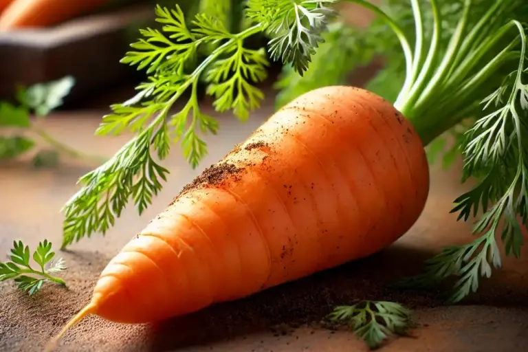 a fresh harvested carrot